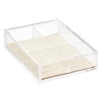 The Container Store 6-Compartment Narrow Luxe Acrylic Jewelry Drawer Clear/Linen