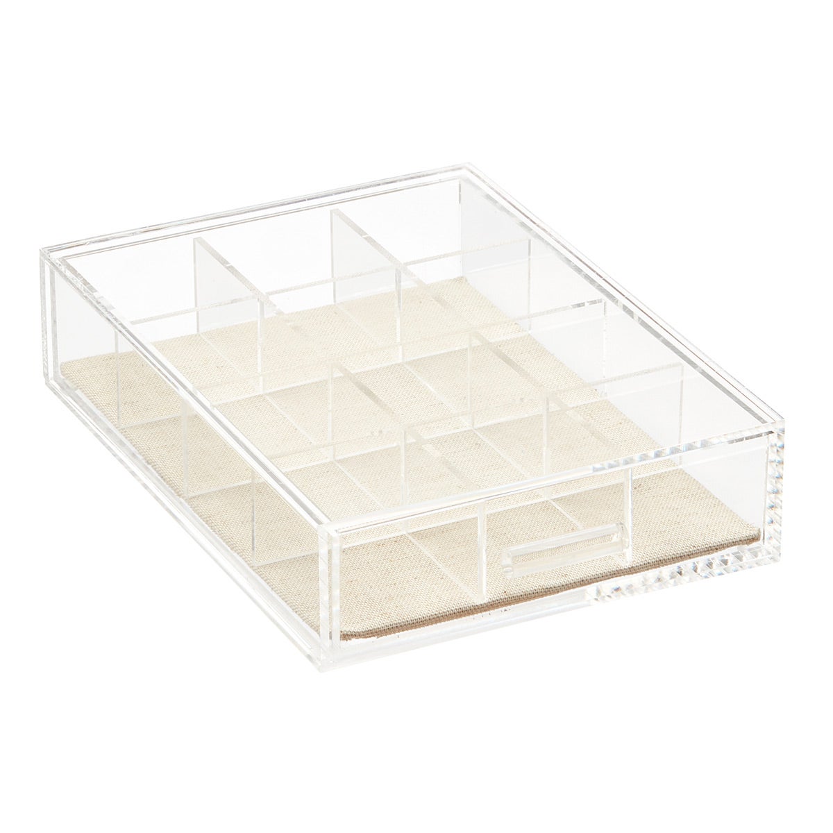 Luxe Acrylic Stacking Drawer Organizers Gold Trim Set of 5 | The Container Store