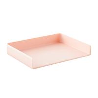 Poppin Stackable Landscape Letter Tray Blush