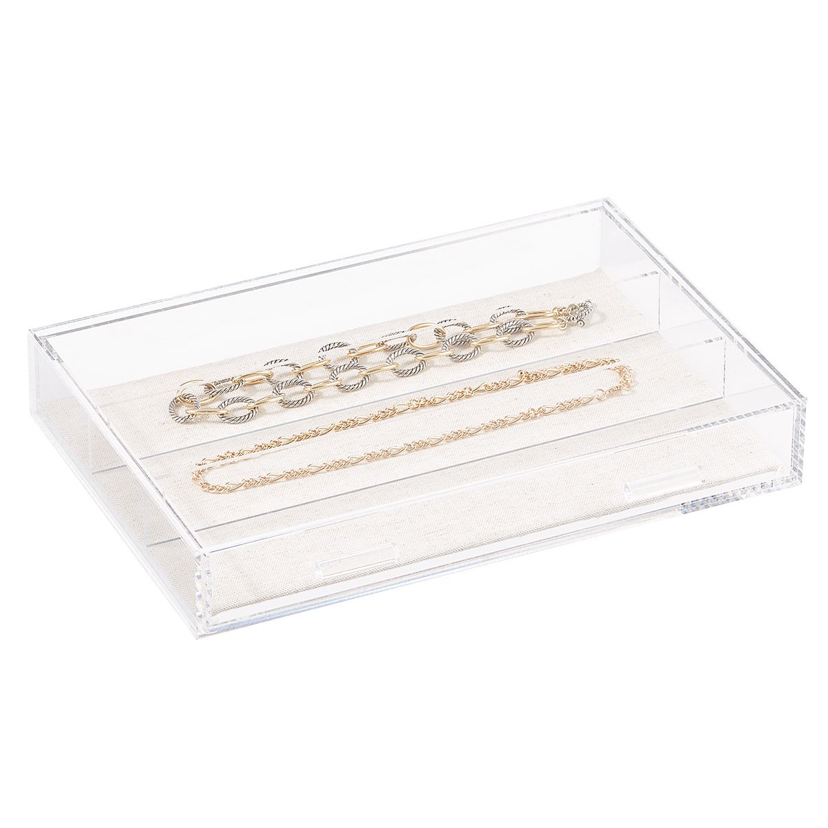 Modular Acrylic Linen Jewelry Drawer System The Container Store