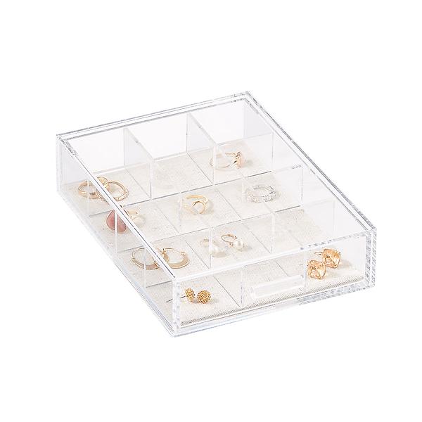 1pc Large Capacity Acrylic Jewelry Organizer Box With Drawers For