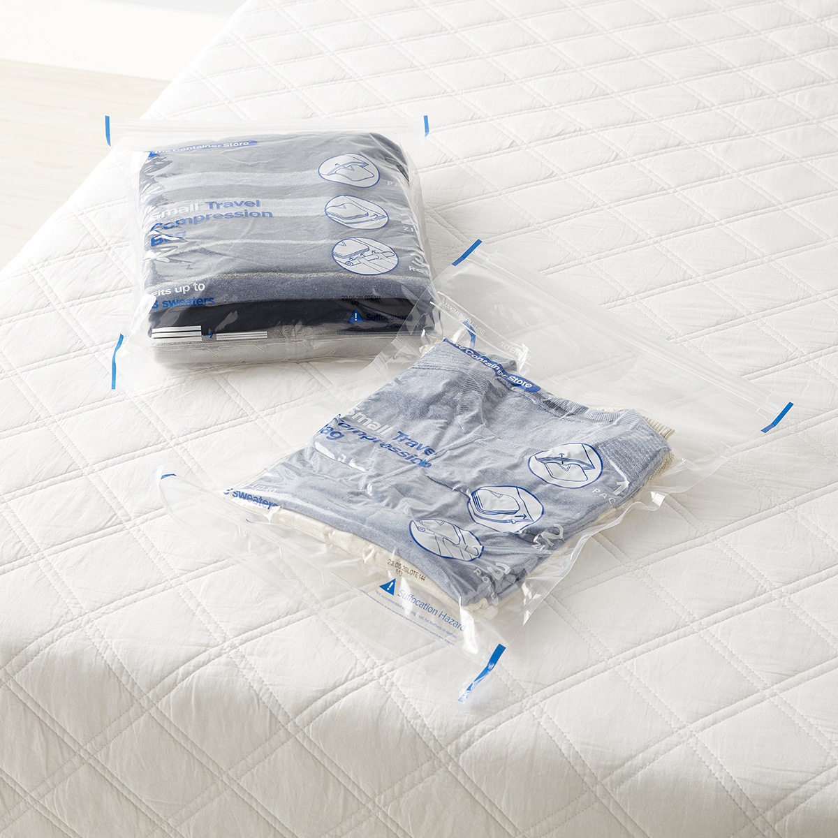 The Container Store Small Travel Compression Bag Clear Pkg/2, 14 x 20 H
