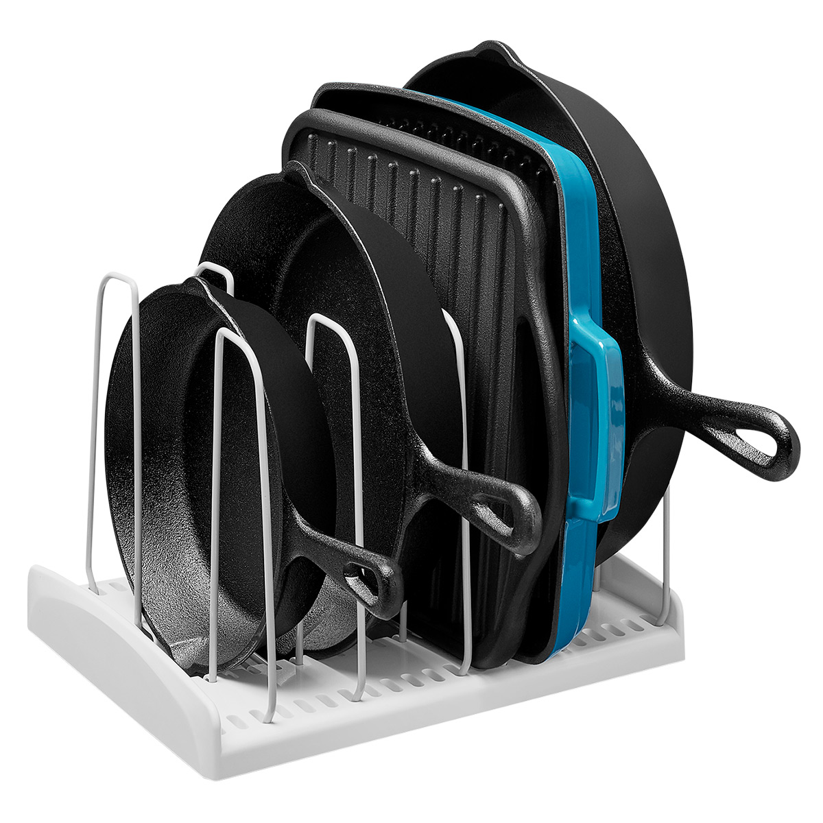 YouCopia 09041-01-WHT StoreMore Adjustable Cookware Rack Pan Organizer 6 diviers Renewed 