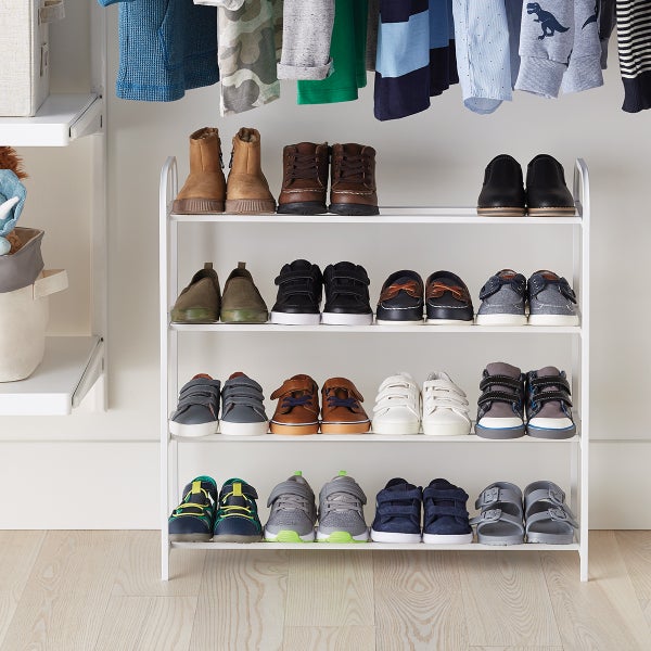 4-Tier Long Shoe Rack for Closet, Wide Shoe Organizer for Closet