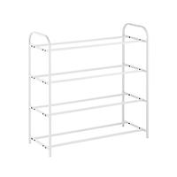 4-Tier Shoe Rack with Adjustable Bars White