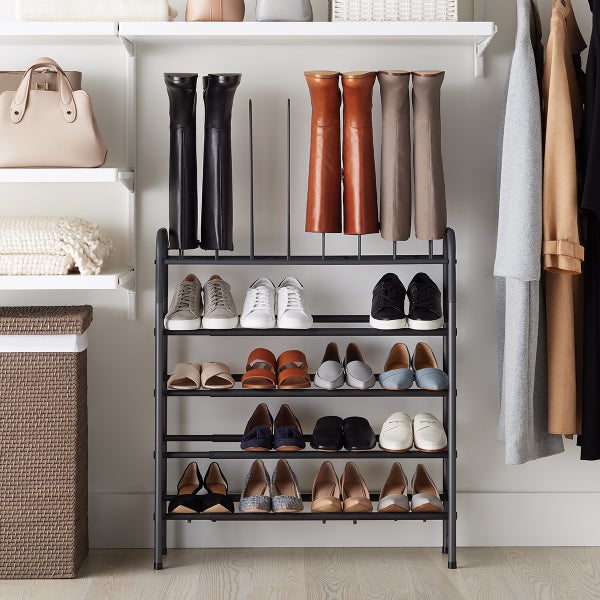 Graphite 4-Tier Expandable Shoe Rack