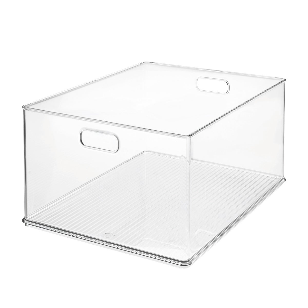 iDesign Hinged-Lid Stackable Box - Clear - 13-1/2 x 5-3/4 x 7 H - L (Large)