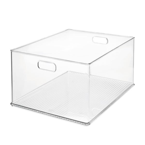 iDesign Plastic Stackable Closet Organizer with Lid, Home