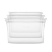 Zip Top Reusable Silicone Dishes Frost Set of 3