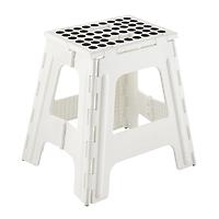 KIKKERLAND Tall Easy Fold Step Stool White/Grey Dots