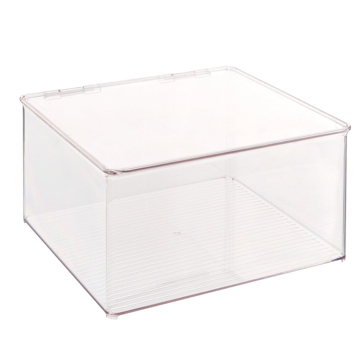 Clear plastic storage boxes with hinged lids discount