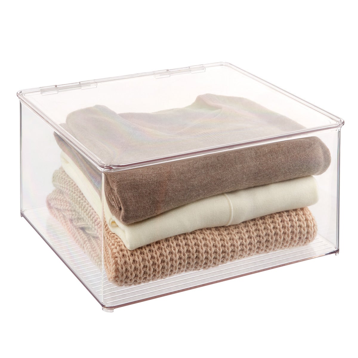 Hinged-Lid Stackable Shirt & Sweater Boxes