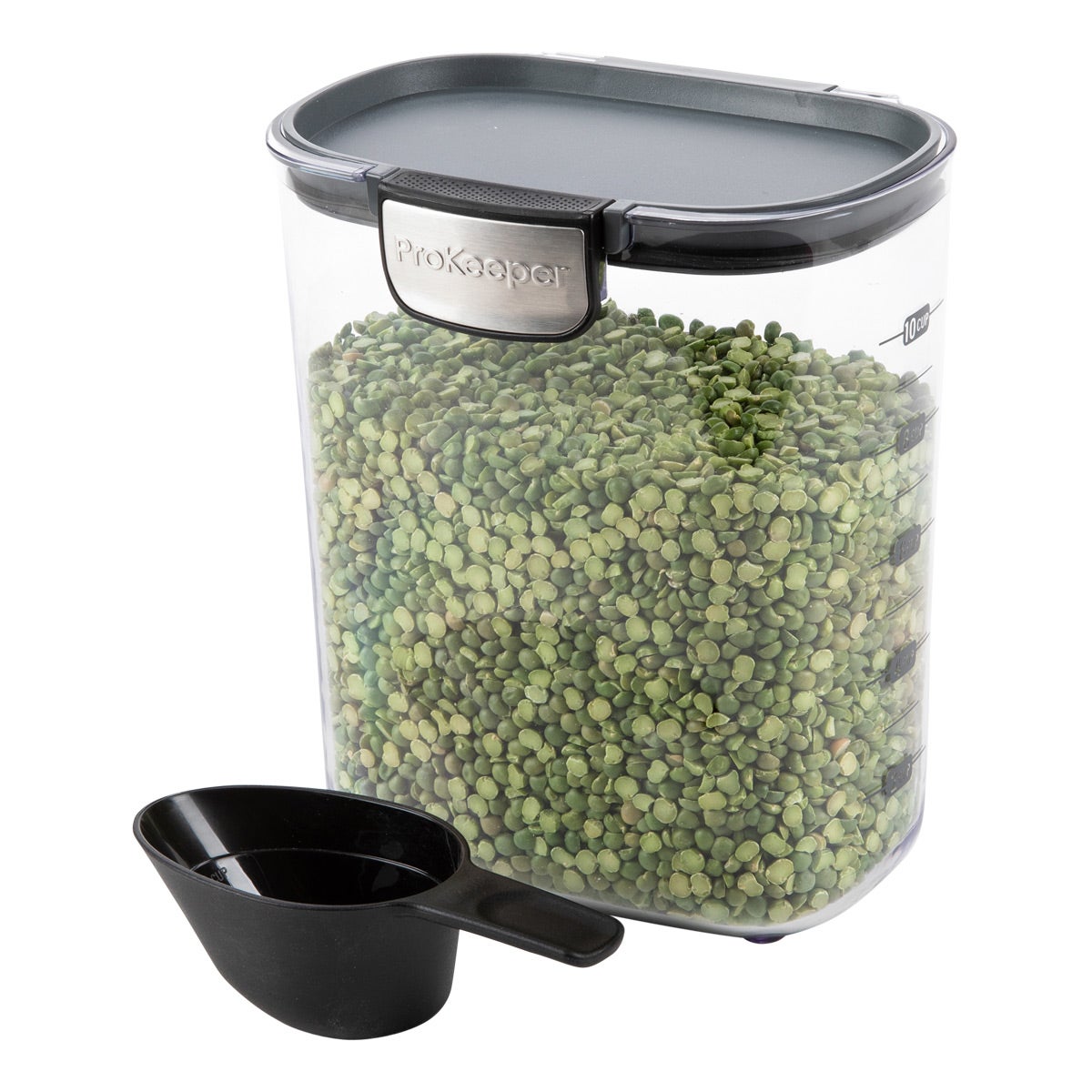 PrepWorks PKS-120 Plastic 2.5-Quart ProKeeper Grain Storage Container with  Hinged Lid, 1 Piece, Clear