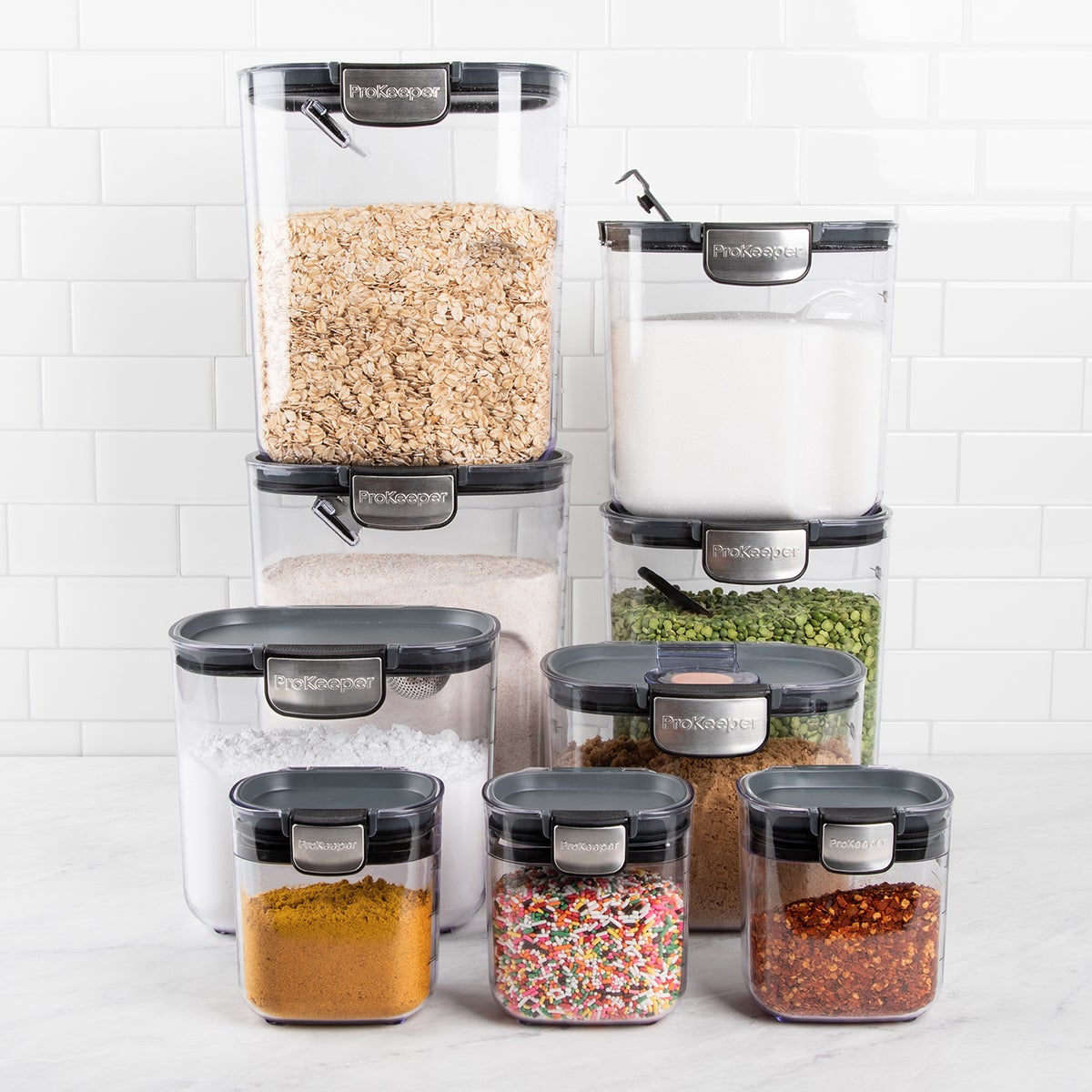 Progressive International 8 Piece Clear Dry Ingredient Storage Container  Set, 1 Piece - Baker's