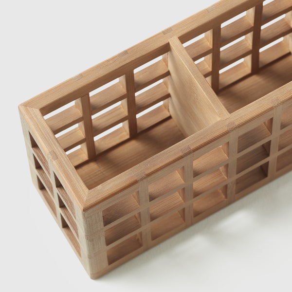 Marie Kondo Shoji Bamboo 3-Section Pen Organizer