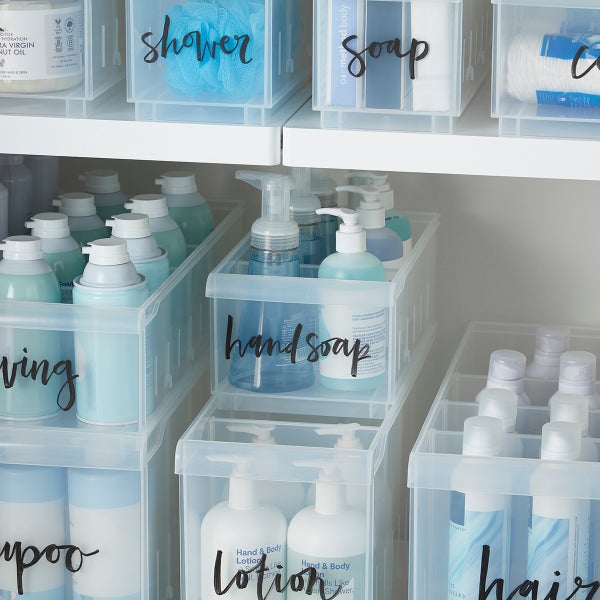 Clear Stackable Plastic Storage Bins