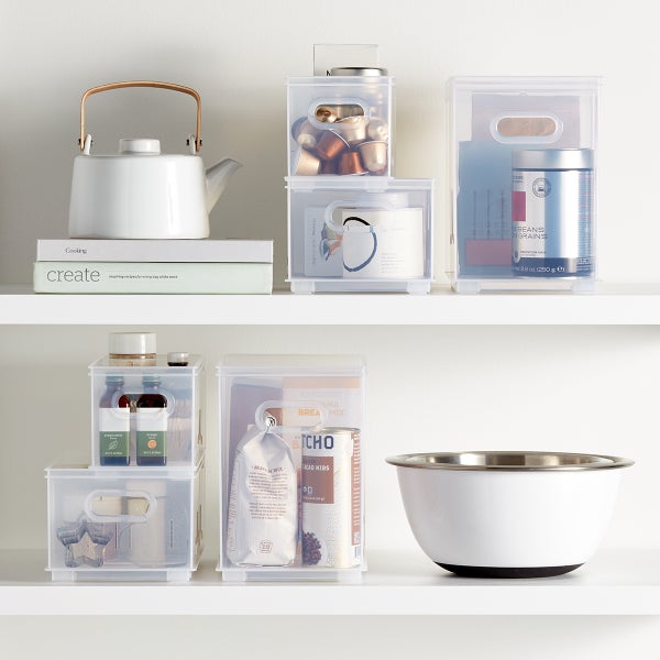 Clear Stackable Plastic Storage Bins