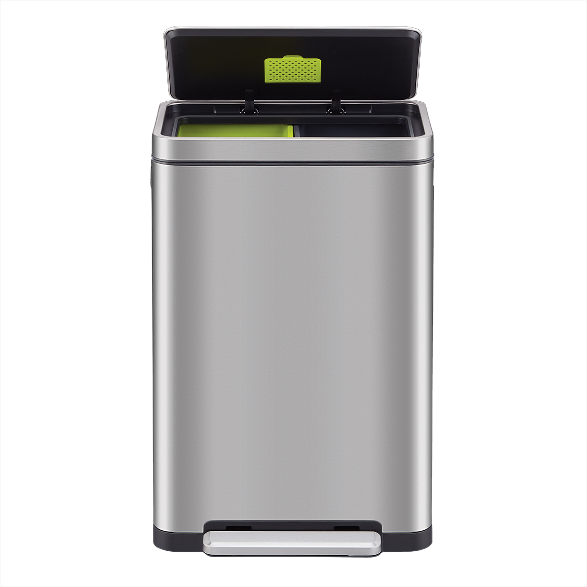 gal Dual Function XL Plastic Divided Kitchen Trash Can, Black
