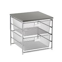 Cabinet-Sized Mesh 2-Drawer Solution Platinum & Grey