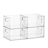 Case of 4 T.H.E. Stacking Pantry Bin Clear