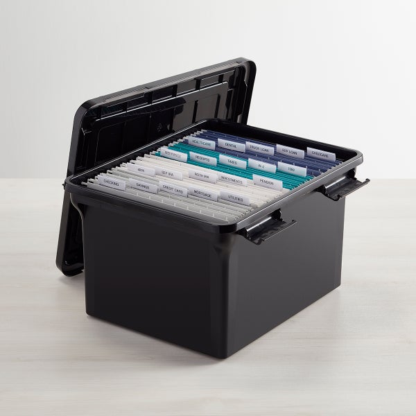 Iris Black Weathertight File Box