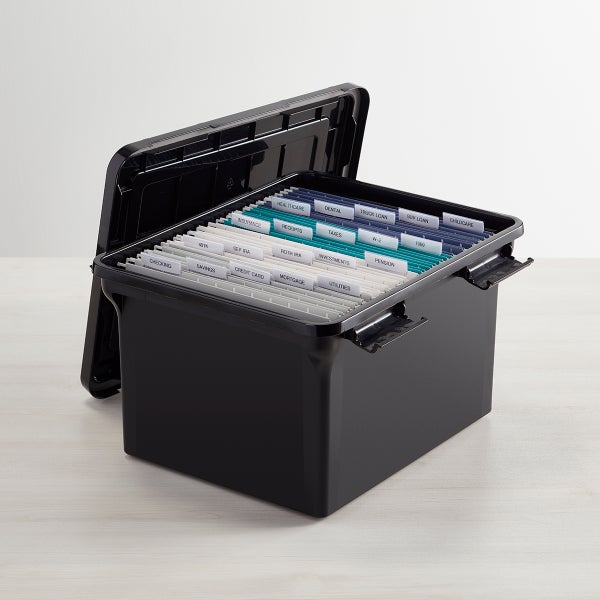 Iris Weathertight Portable File Box with Handle