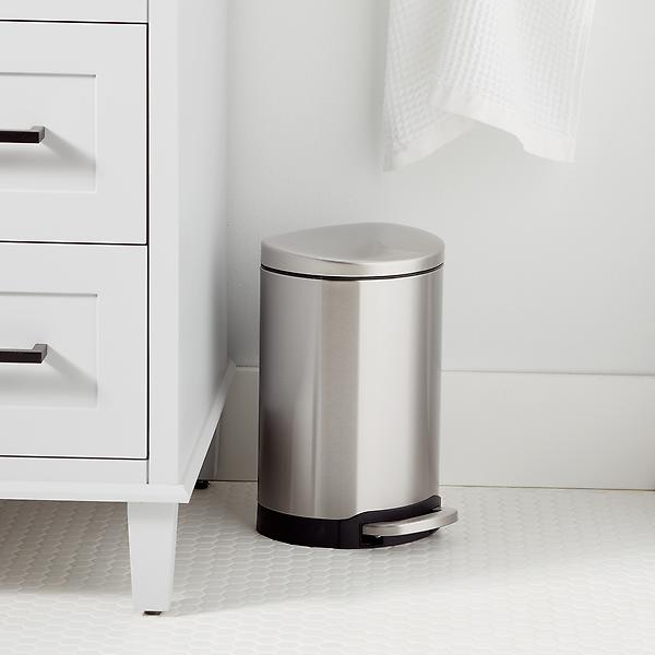 1 6 Gal 6l Semi Round Step Trash Can, Simplehuman 6l Stainless Steel Semi Round Trash Can
