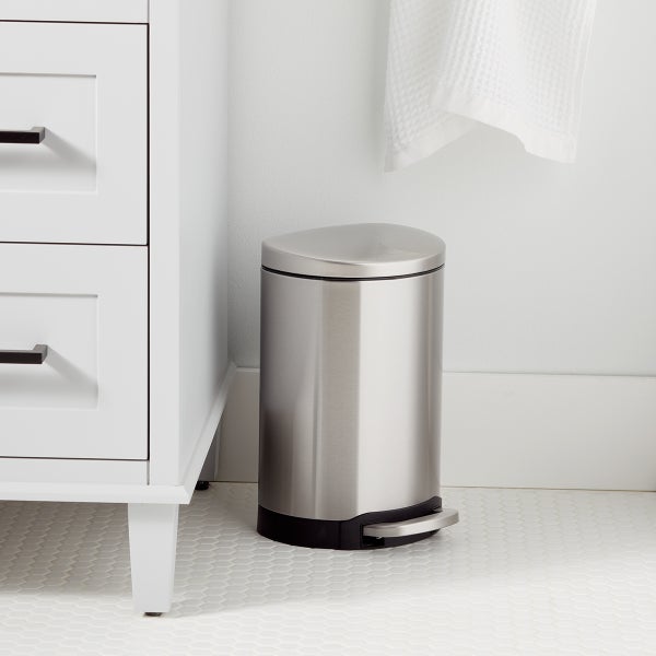 1 6 Gal 6l Semi Round Step Trash Can The Container 1 6 Gal 6l Semi Round Step Trash Can, Simplehuman 6l Stainless Steel Semi Round Trash Can