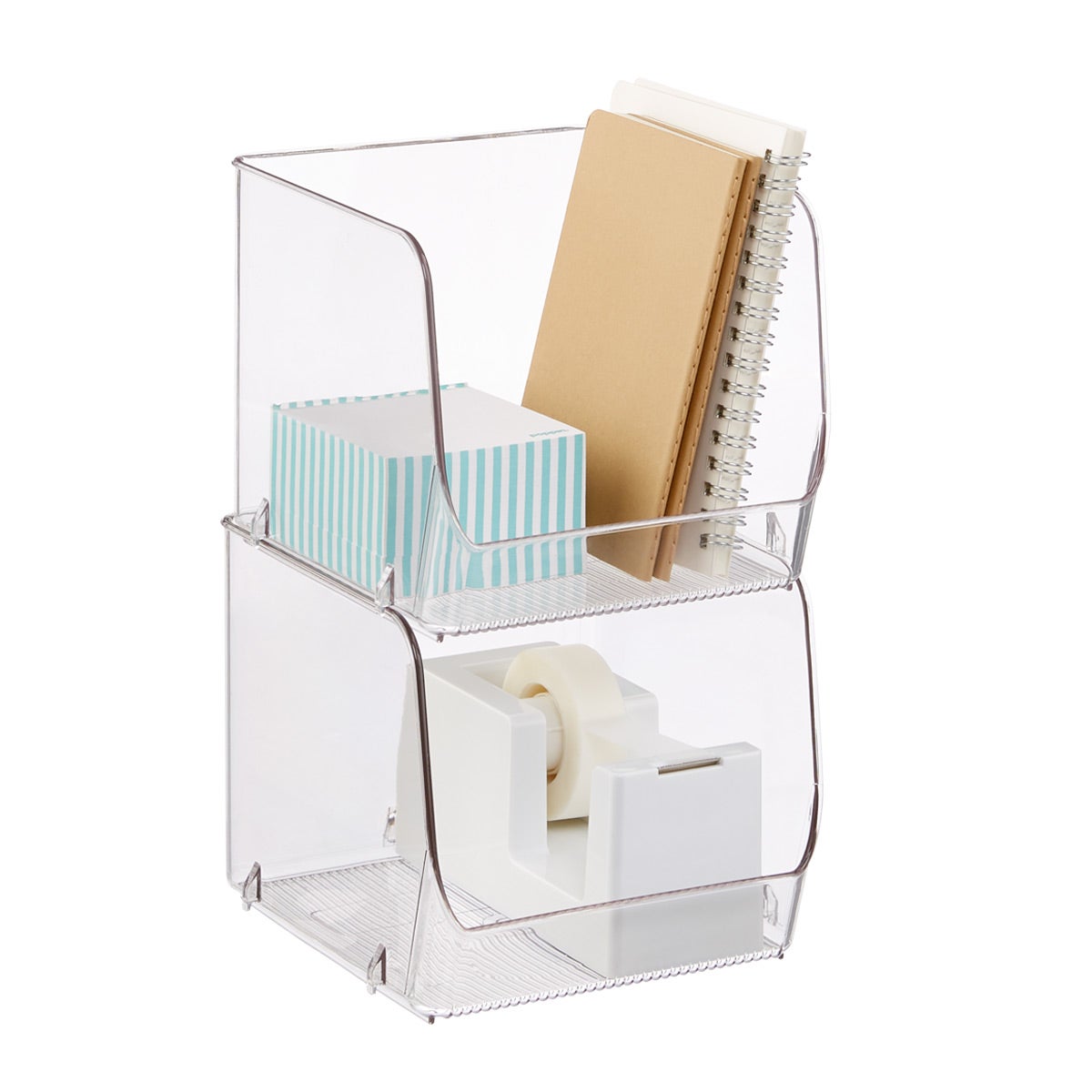 iDesign Linus Open Stackable Bins The Container Store