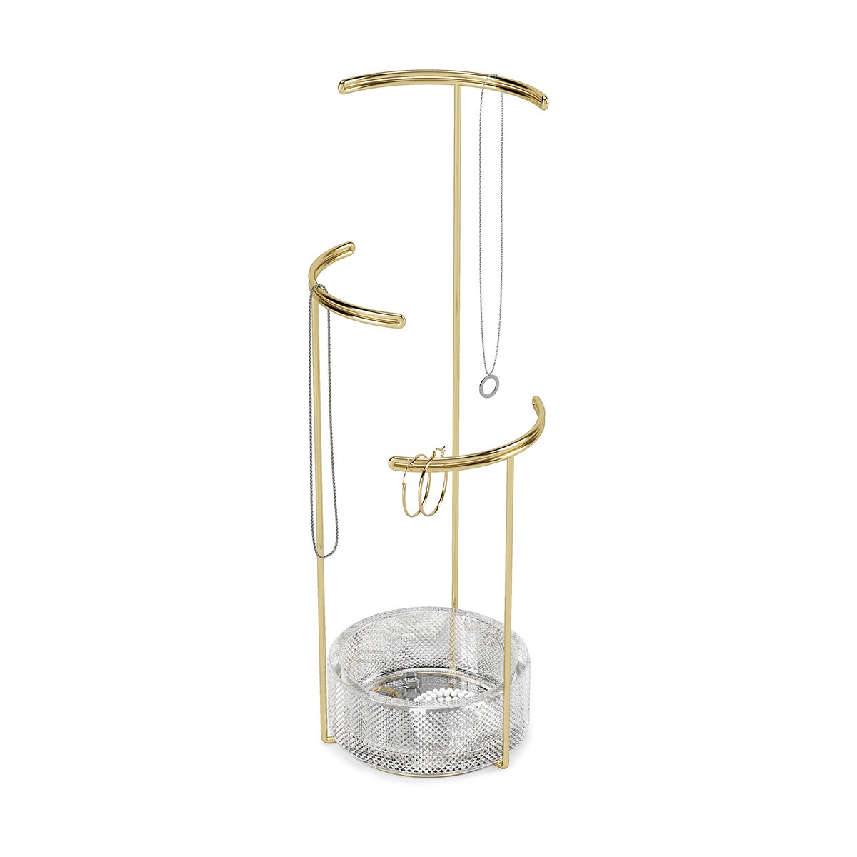 Glass necklace stand top