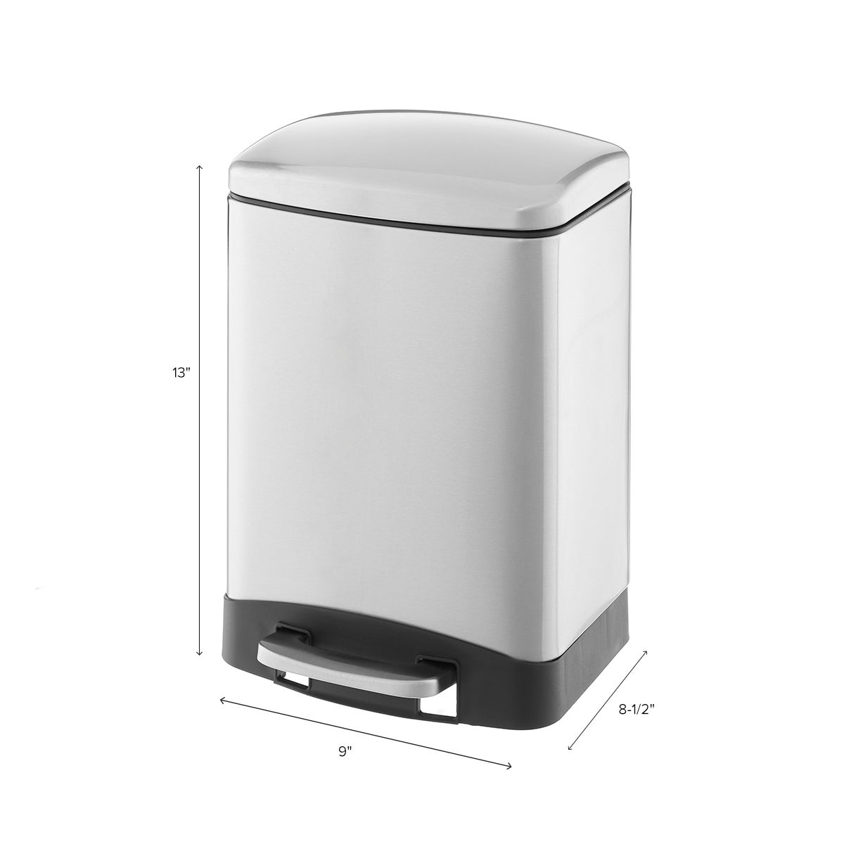 The Container Store 1.6 gal./6L Rectangle Step Trash Can The