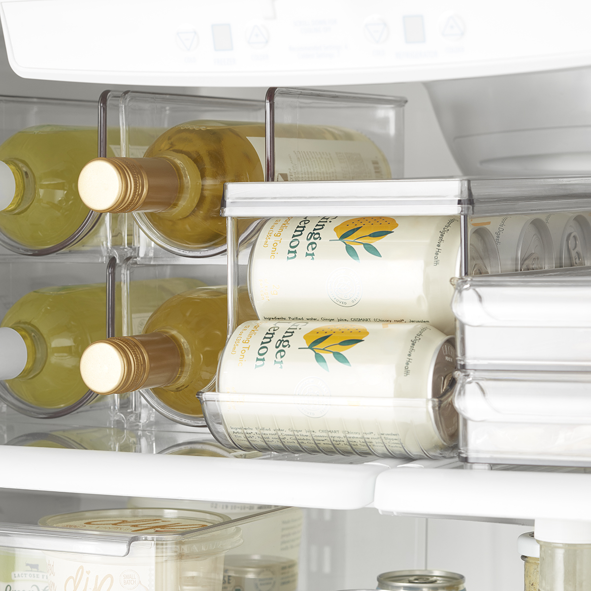 Alessi 2pcs Refrigerator Can Organizer Wine Bottle Holder Stand 