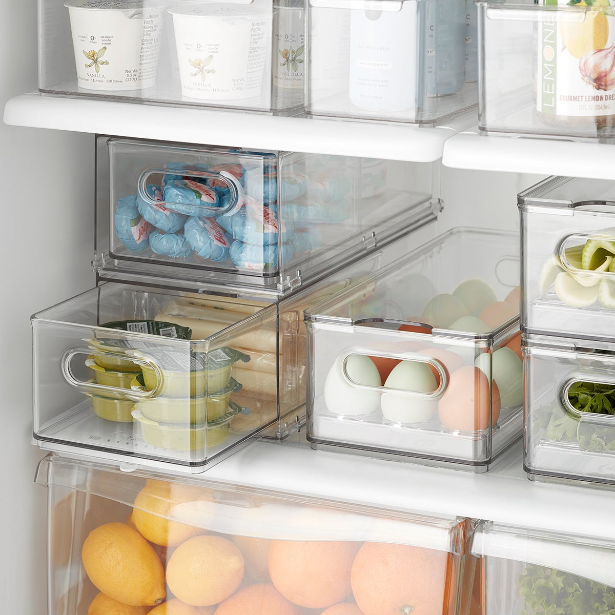 Fridge Drawers With Lids Stackable Pull Out Fridge Storage - Temu