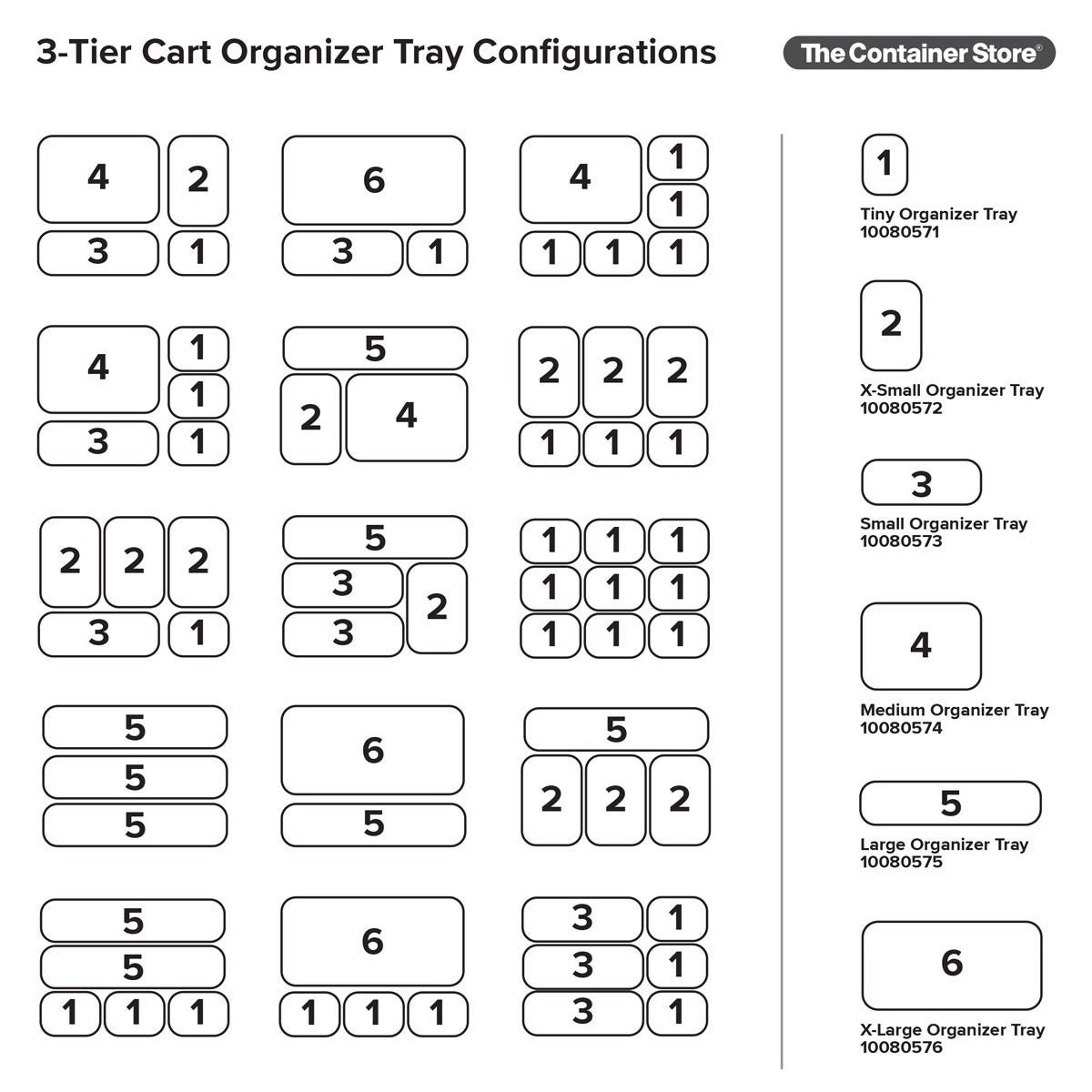 3-Tier Cart Multicolor Organizer Trays