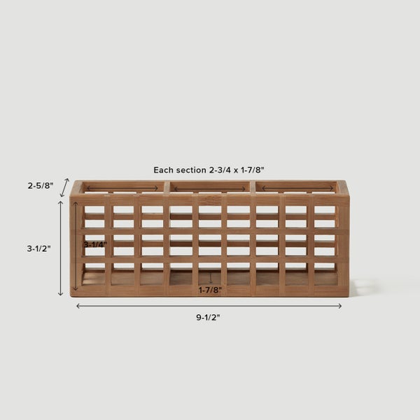 Marie Kondo Shoji Bamboo 3-Section Pen Organizer