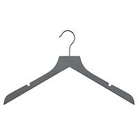 Slim Wooden Shirt Hanger w/ Notches Grey Pkg/40