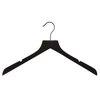 Slim Wooden Shirt Hanger w/ Notches Black Pkg/40