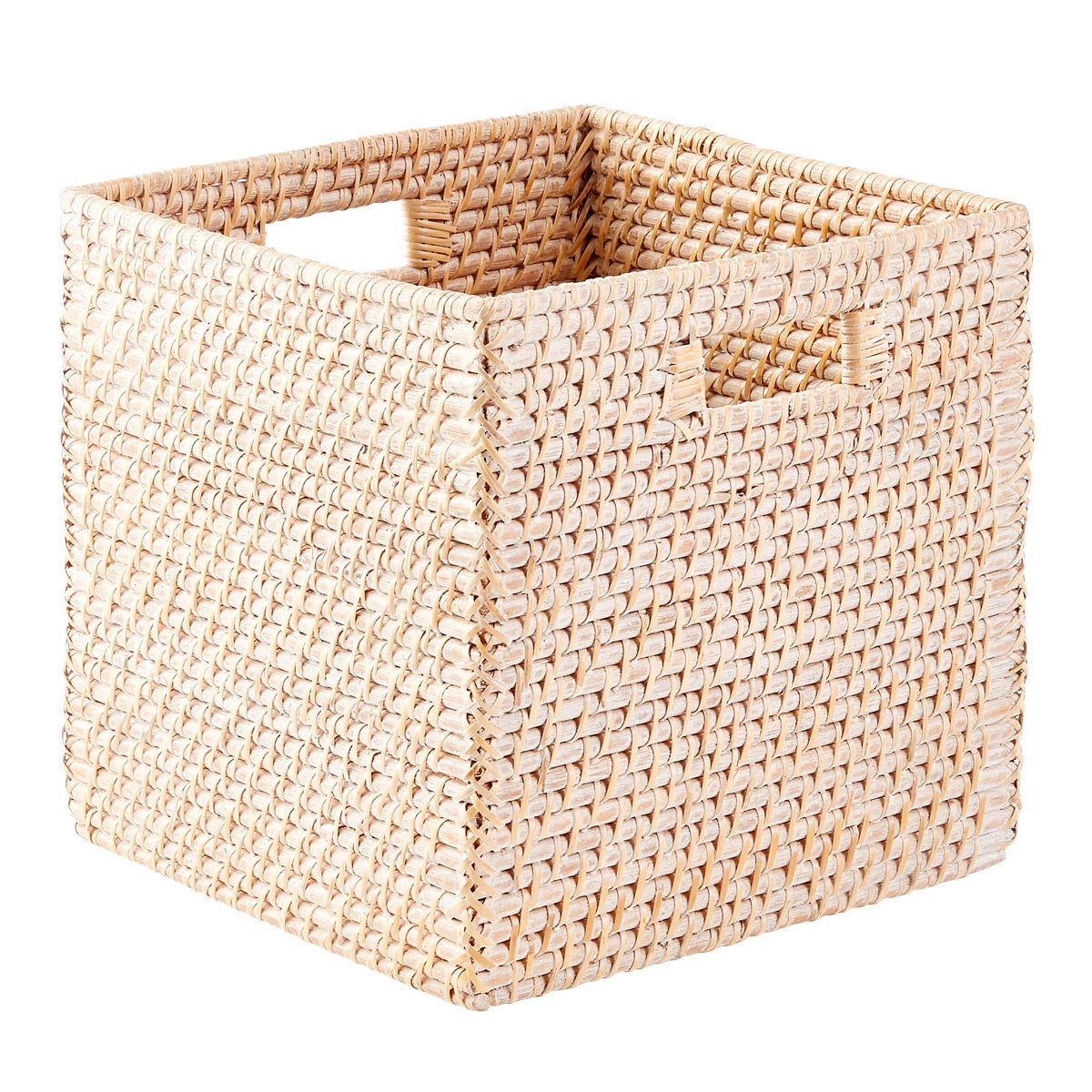 3 Pack Cube Storage Bins Th Lids, Rattan Woven Decorative Storage