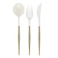 Sophistiplate Cutlery White/Gold Pkg/24