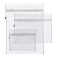 Zippered Mesh Wash Bags White Pkg/3