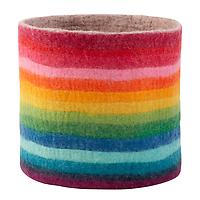Medium Joyful Round Stripes Bin Rainbow