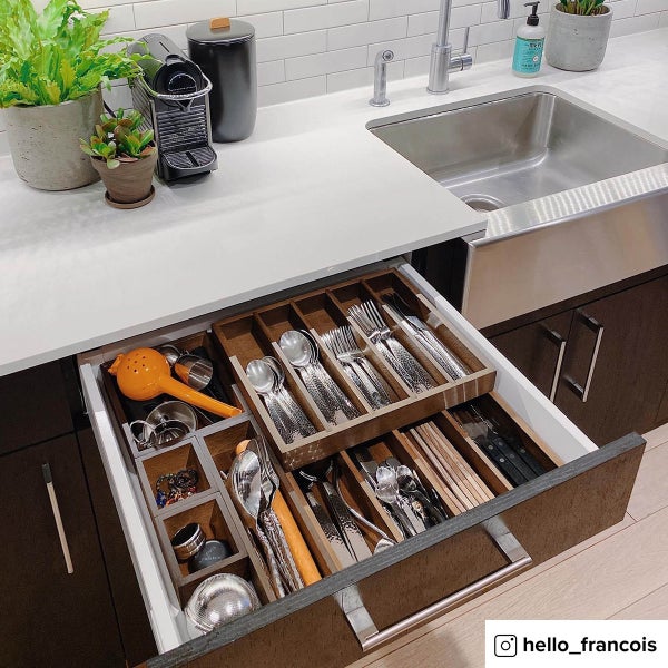 The Container Store Hikidashi Bamboo Drawer Organizers Set of 6