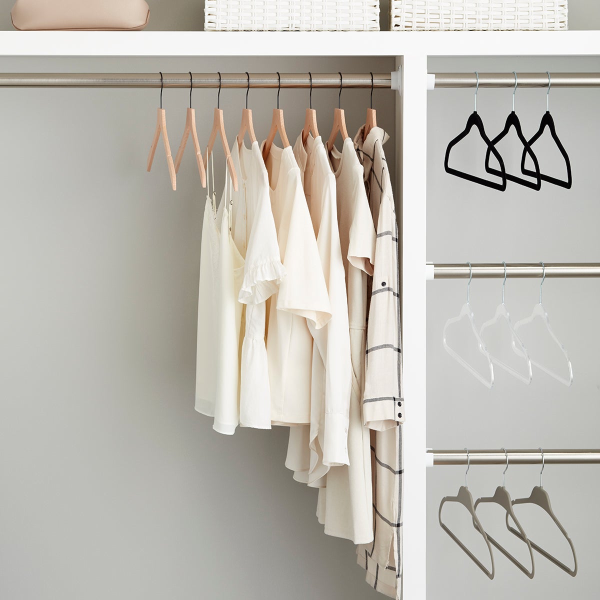 The Container Store Slim Wooden Hangers with Notches