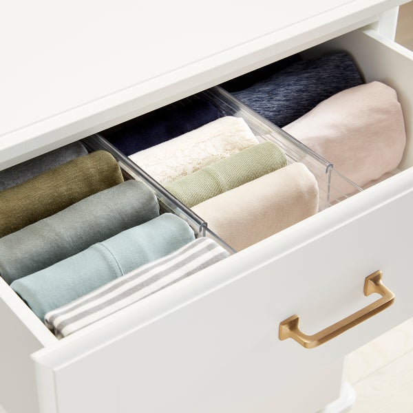 Clear Expandable Deep Drawer Dividers Set of 2 | The Container Store