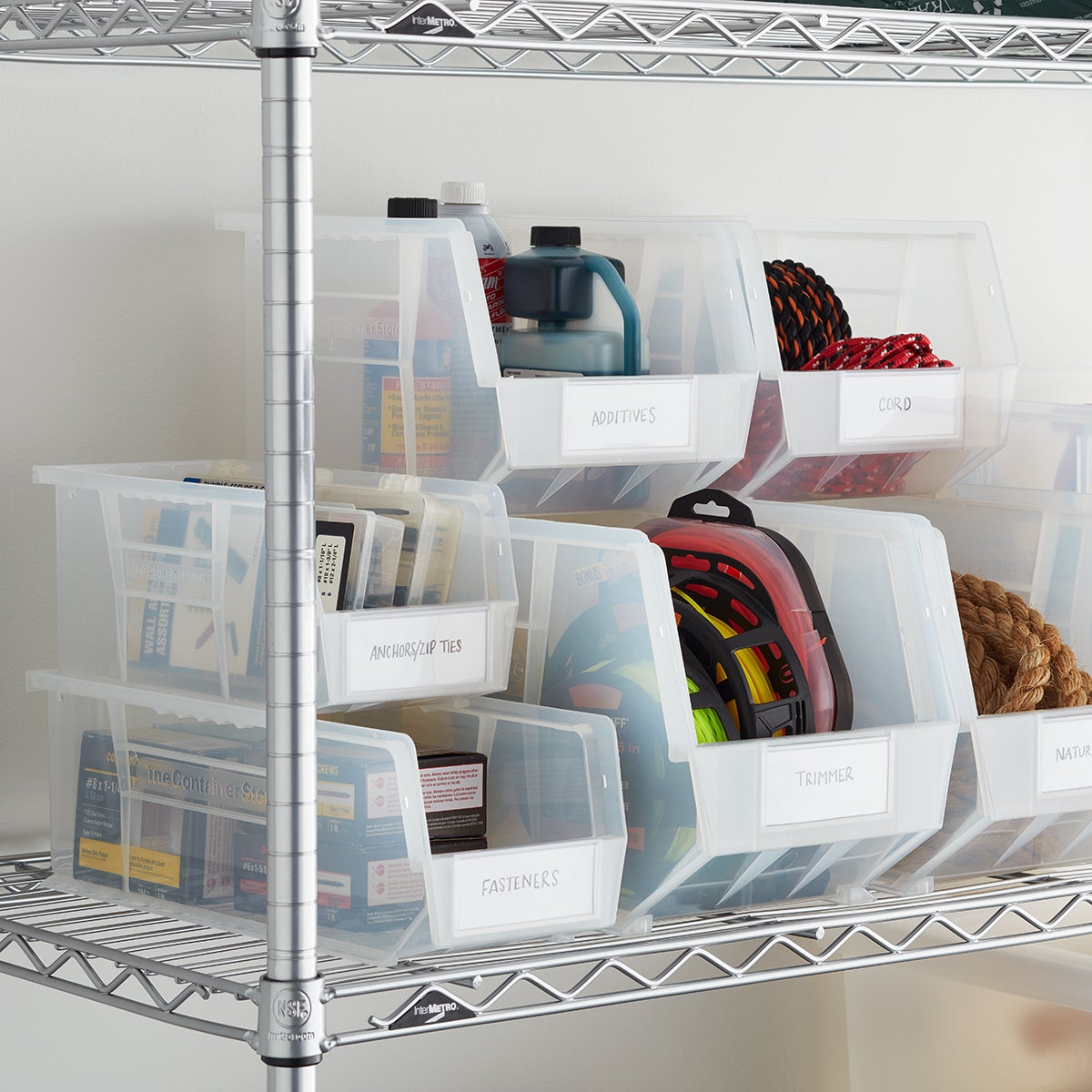 Utility Narrow Stackable Plastic Bins The Container Store