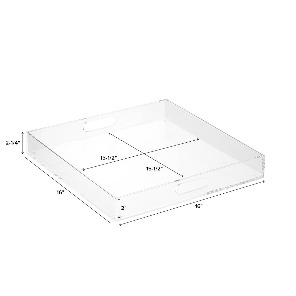 Square Acrylic Serving Tray with Handles The Container Store