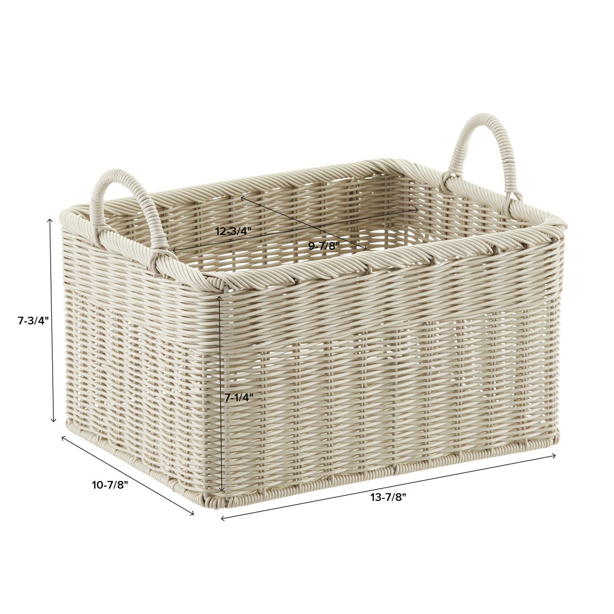Stone Woven Plastic Storage Bins with Handles The Container Store