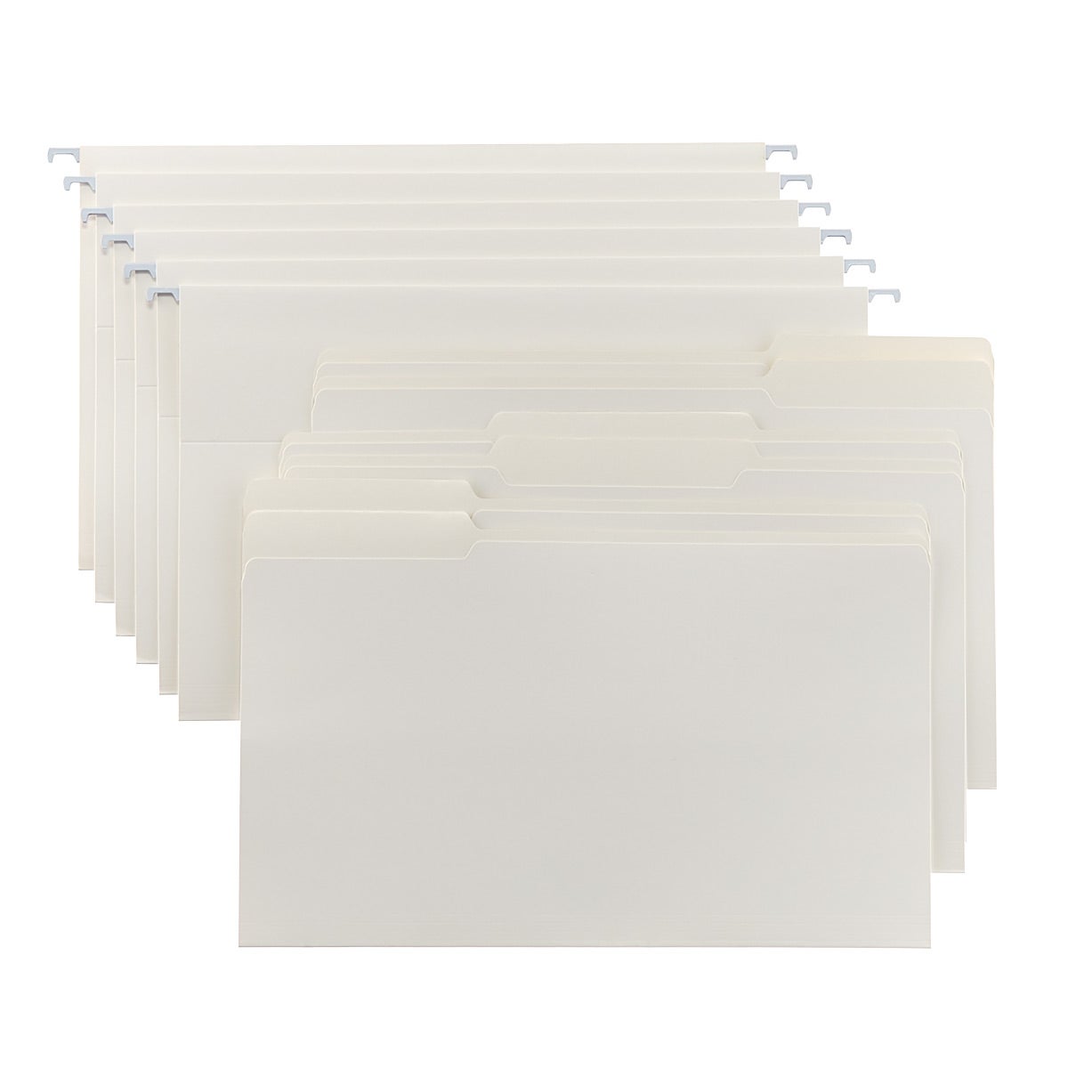 White Legal Size Interior and Hanging File Folders Set of 12 The