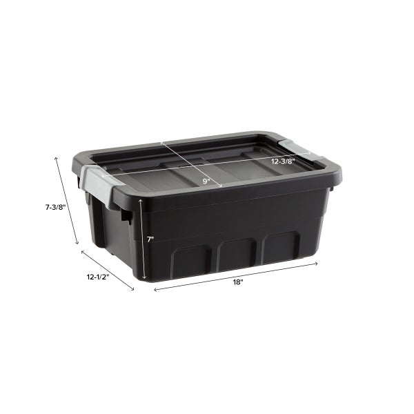 Sterilite Plastic Storage Bin/ File Box, 18 1/2 L x 14 W x 11 H, Black