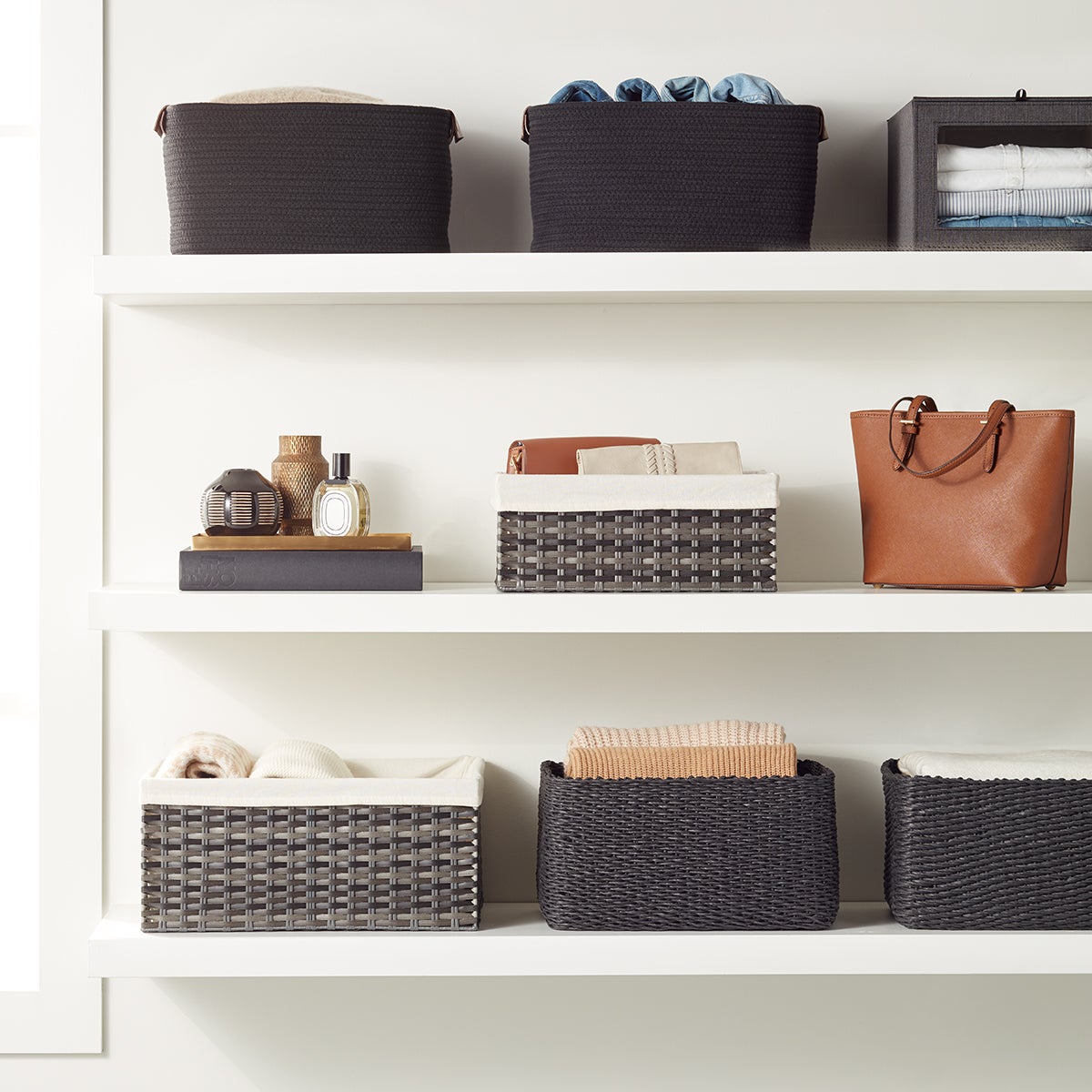 Cotton Rope Bin with Snap Handle | The Container Store